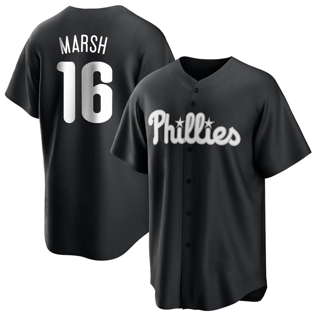 Fenge P.Phillies #16 Brandon Marsh Player Black Alt Fashion Home Game Stitched Jerseys