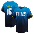 Fenge P.Phillies #16 Brandon Marsh Player Blue City Connect Home Limited Stitched Jerseys