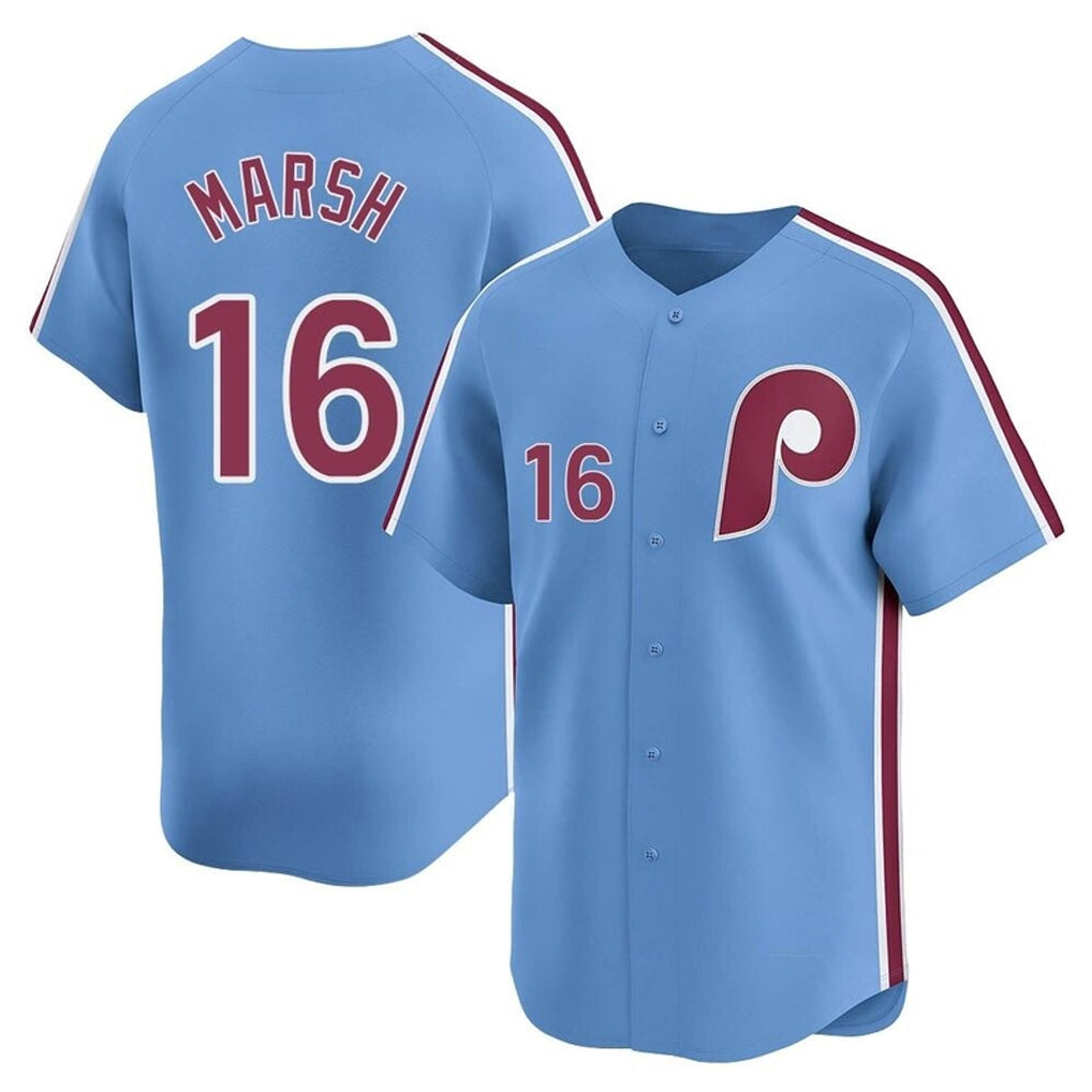 Fenge P.Phillies #16 Brandon Marsh Player Light Blue Game Stitched Jerseys