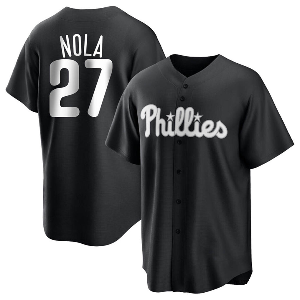 Fenge P.Phillies #27 Aaron Nola Player Black Alt Fashion Home Game Stitched Jerseys