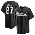 Fenge P.Phillies #27 Aaron Nola Player Black Alt Fashion Home Game Stitched Jerseys