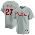 Fenge P.Phillies #27 Aaron Nola Player Gray Home Limited Stitched Jerseys