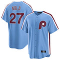 Fenge P.Phillies #27 Aaron Nola Player Light Blue Home Game Stitched Jerseys