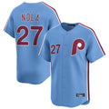 Fenge P.Phillies #27 Aaron Nola Player Light Blue Home Limited Stitched Jerseys
