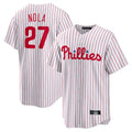 Fenge P.Phillies #27 Aaron Nola Player White Home Game Stitched Jerseys