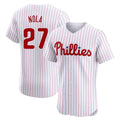 Fenge P.Phillies #27 Aaron Nola Player White Home Limited Elite Stitched Jerseys