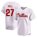 Fenge P.Phillies #27 Aaron Nola Player White Home Limited Stitched Jerseys