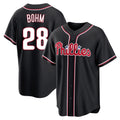 Fenge P.Phillies #28 Alec Bohm Player Black Fashion Out Home Game Stitched Jerseys