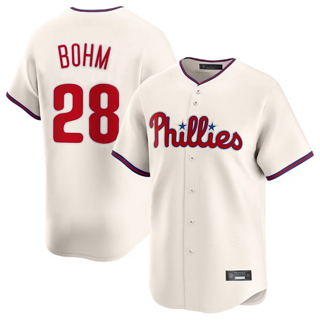 Fenge P.Phillies #28 Alec Bohm Player Cream Home Limited Stitched Jerseys