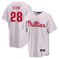 Fenge P.Phillies #28 Alec Bohm Player White Home Game Stitched Jerseys