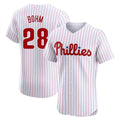 Fenge P.Phillies #28 Alec Bohm Player White Home Limited Elite Stitched Jerseys