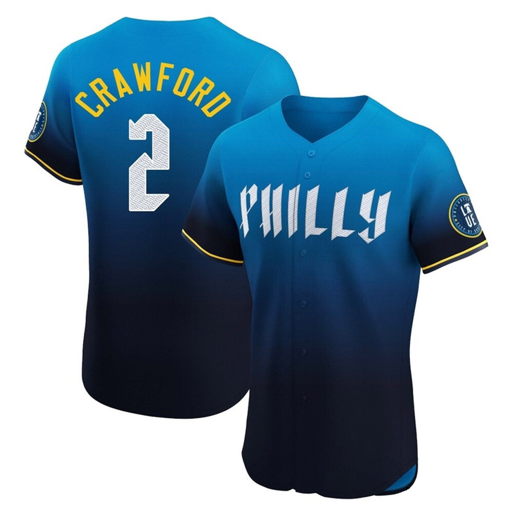 Fenge P.Phillies #2 Justin Crawford Player Blue City Connect Home Limited Elite Stitched Jerseys