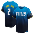 Fenge P.Phillies #2 Justin Crawford Player Blue City Connect Home Limited Stitched Jerseys