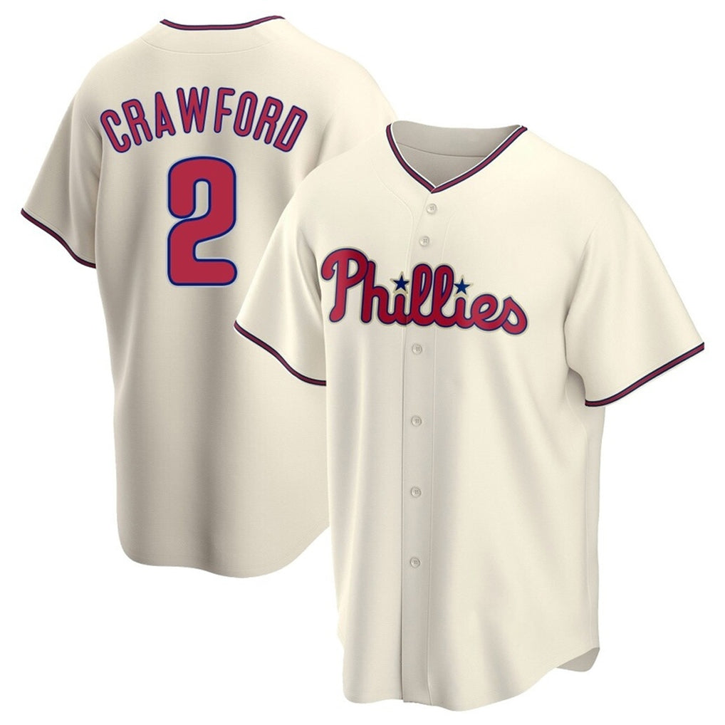 Fenge P.Phillies #2 Justin Crawford Player Cream Game Stitched Jerseys