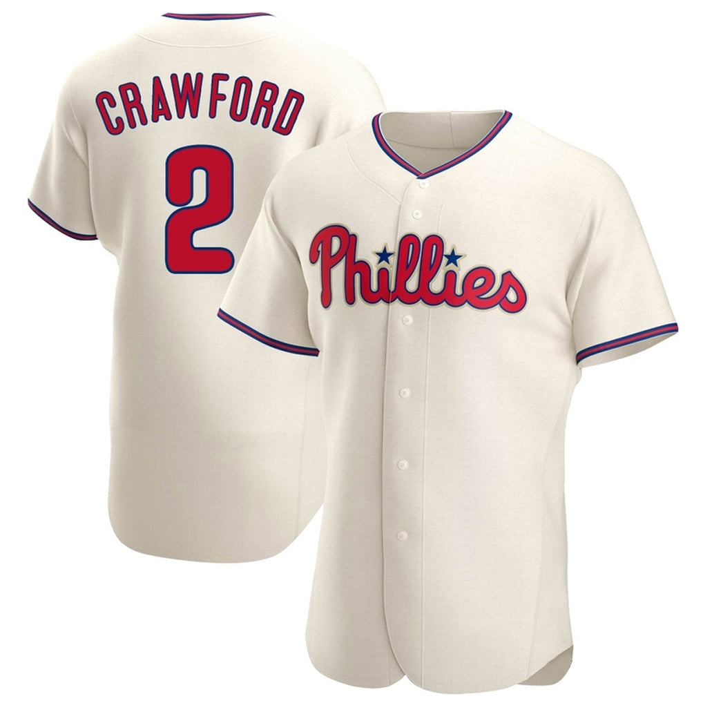 Fenge P.Phillies #2 Justin Crawford Player Cream Home Limited Elite Stitched Jerseys