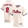 Fenge P.Phillies #2 Justin Crawford Player Cream Home Limited Stitched Jerseys