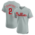 Fenge P.Phillies #2 Justin Crawford Player Gray Home Limited Elite Stitched Jerseys