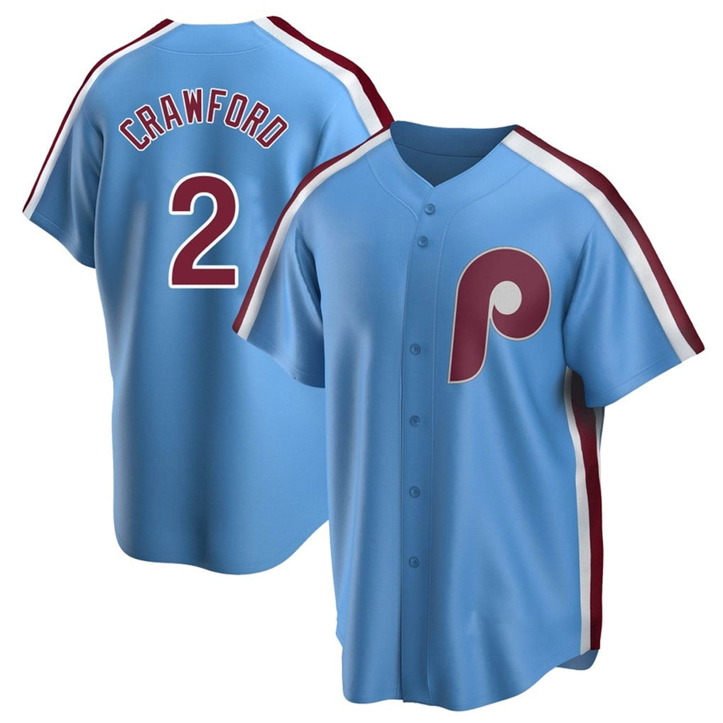 Fenge P.Phillies #2 Justin Crawford Player Light Blue Home Game Stitched Jerseys