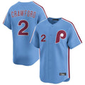 Fenge P.Phillies #2 Justin Crawford Player Light Blue Home Limited Stitched Jerseys