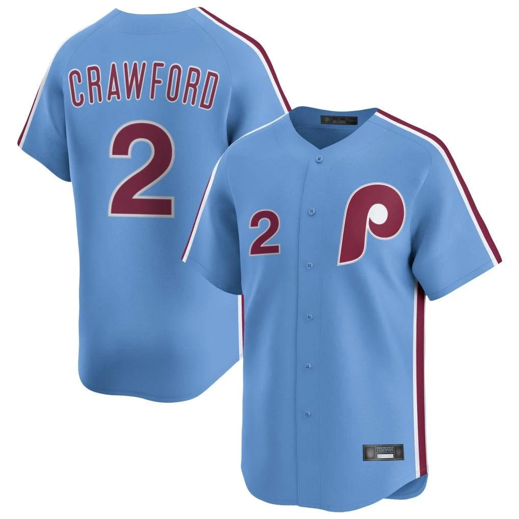 Fenge P.Phillies #2 Justin Crawford Player Light Blue Home Limited Stitched Jerseys
