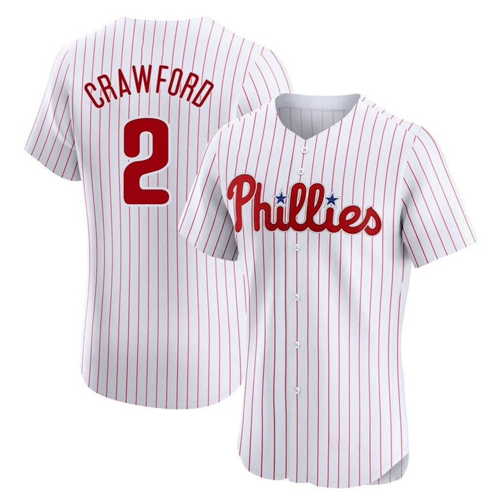 Fenge P.Phillies #2 Justin Crawford Player White Home Limited Elite Stitched Jerseys