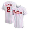 Fenge P.Phillies #2 Justin Crawford Player White Home Limited Elite Stitched Jerseys