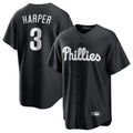 Fenge P.Phillies #3 Bryce Harper Player Black Alt Fashion Home Game Stitched Jerseys