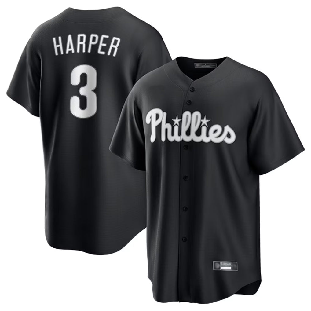 Fenge P.Phillies #3 Bryce Harper Player Black Alt Fashion Home Game Stitched Jerseys