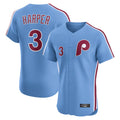 Fenge P.Phillies #3 Bryce Harper Player Light Blue Home Limited Elite Stitched Jerseys