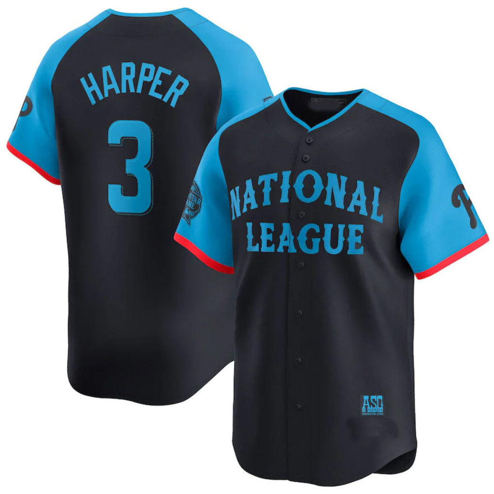 Fenge P.Phillies #3 Bryce Harper Player Navy National League All-Star Limited Game Stitched Jerseys