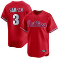 Fenge P.Phillies #3 Bryce Harper Player Red Home Limited Stitched Jerseys