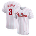 Fenge P.Phillies #3 Bryce Harper Player White Home Limited Elite Stitched Jerseys