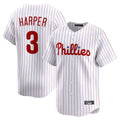 Fenge P.Phillies #3 Bryce Harper Player White Home Limited Stitched Jerseys