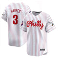 Fenge P.Phillies #3 Bryce Harper Player White Pinstripe Phillies & Eagles Vapor Premier Limited Stitched Jerseys