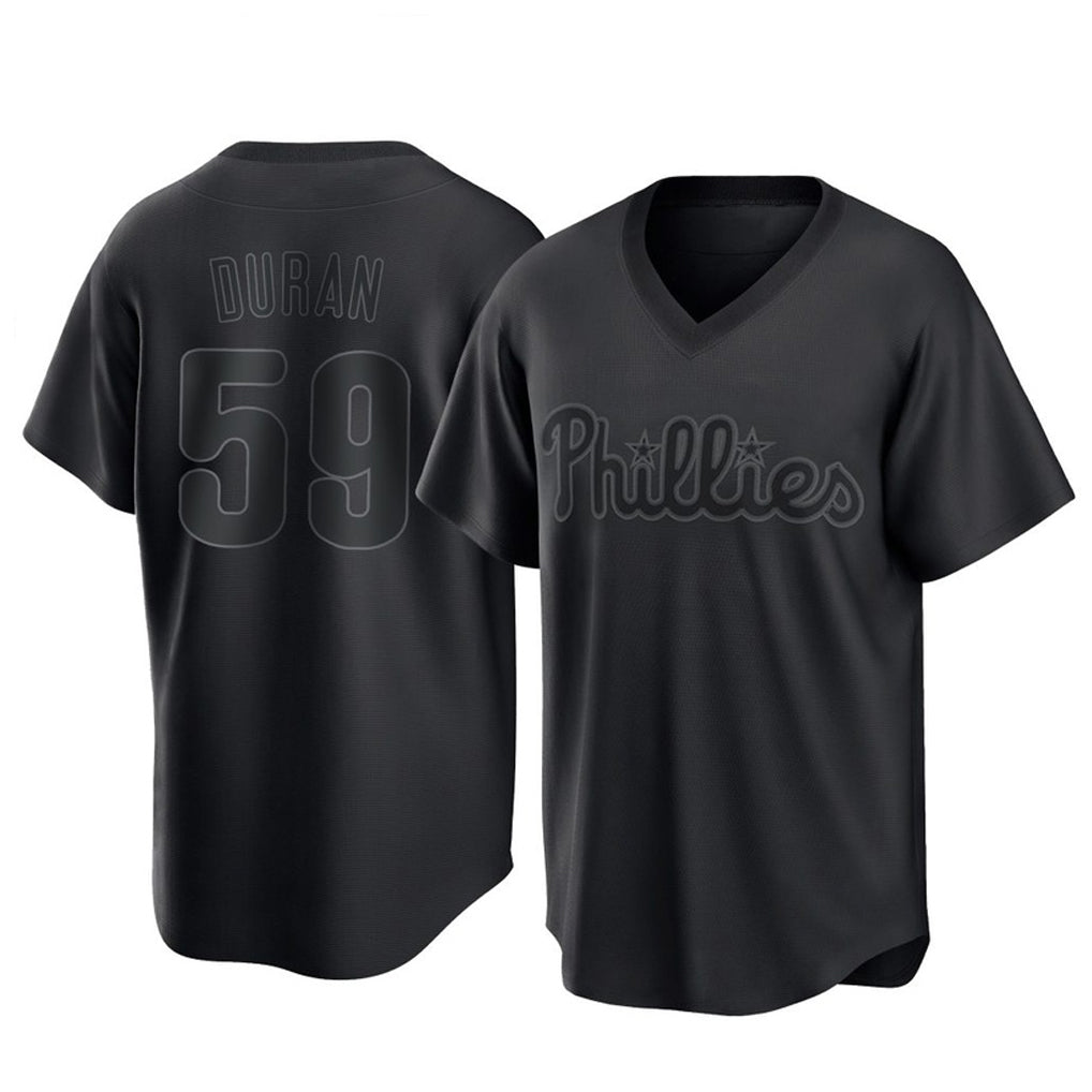 Fenge P.Phillies #59 Jhoan Duran Player Black Pitch Fashion Limited T-shirt Stitched Jerseys