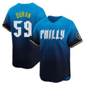 Fenge P.Phillies #59 Jhoan Duran Player Blue City Connect Home Limited Stitched Jerseys