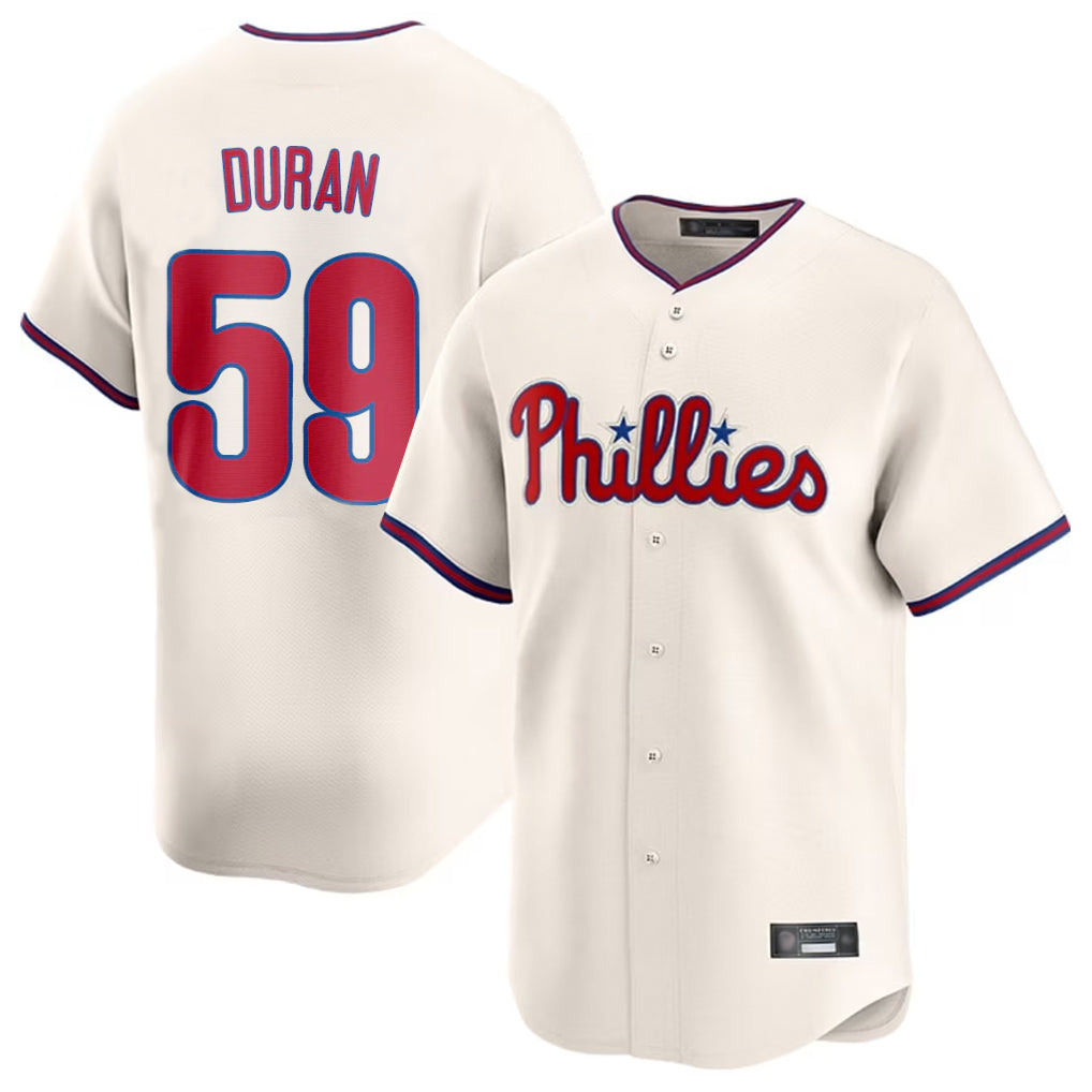 Fenge P.Phillies #59 Jhoan Duran Player Cream Home Limited Stitched Jerseys