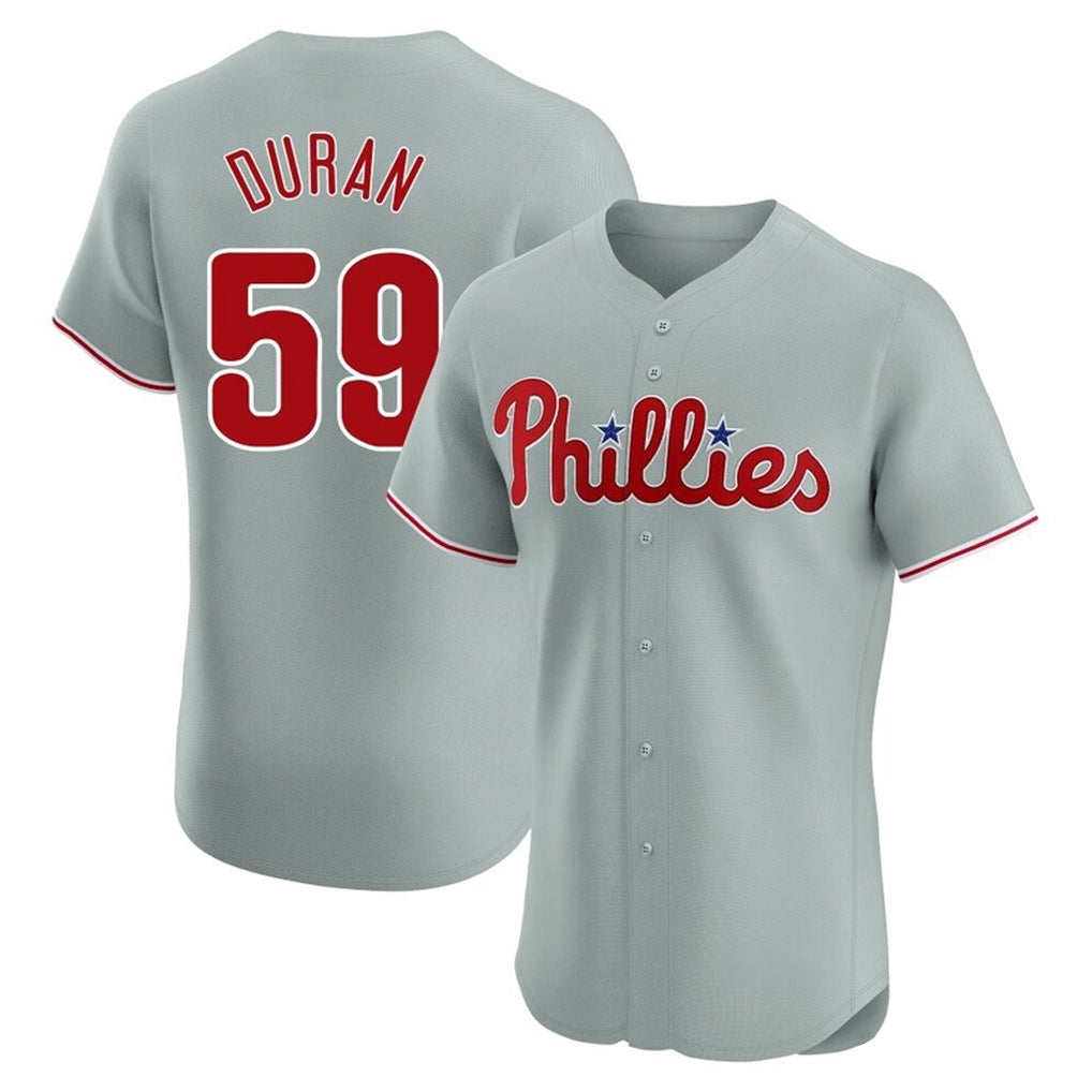 Fenge P.Phillies #59 Jhoan Duran Player Gray Home Limited Elite Stitched Jerseys