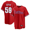 Fenge P.Phillies #59 Jhoan Duran Player Red Home Game Stitched Jerseys