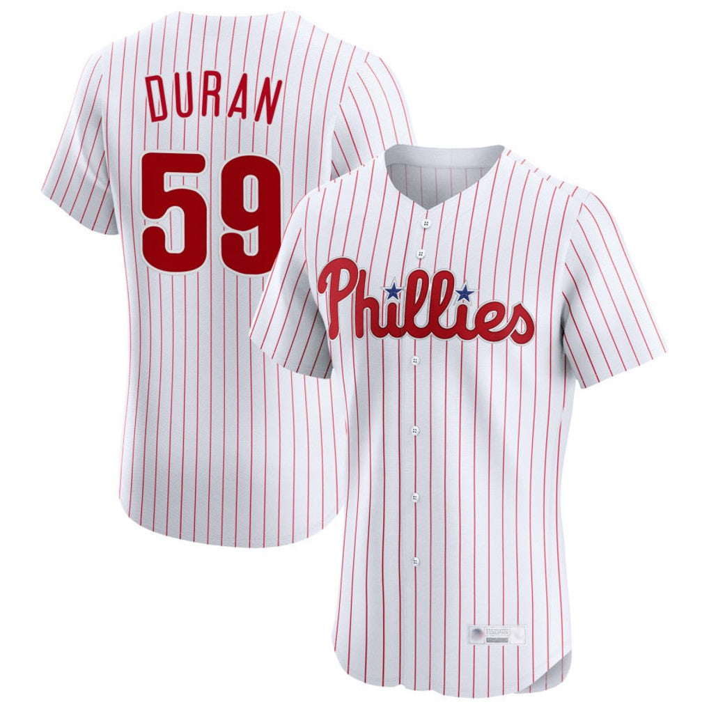 Fenge P.Phillies #59 Jhoan Duran Player White Home Limited Elite Stitched Jerseys