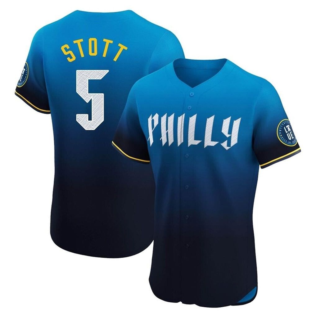 Fenge P.Phillies #5 Bryson Stott Player Blue City Connect Home Limited Elite Stitched Jerseys