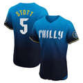 Fenge P.Phillies #5 Bryson Stott Player Blue City Connect Home Limited Elite Stitched Jerseys