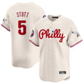 Fenge P.Phillies #5 Bryson Stott Player Cream Phillies & Eagles Vapor Premier Limited Stitched Jerseys