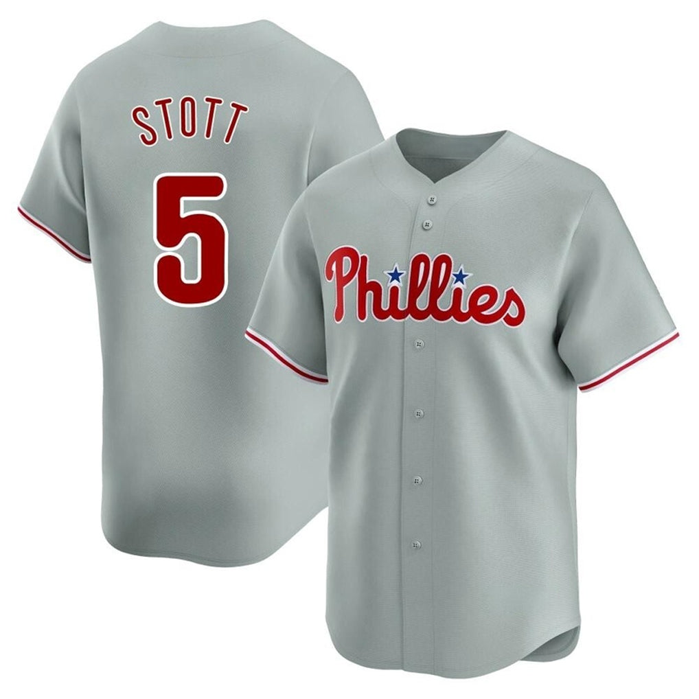 Fenge P.Phillies #5 Bryson Stott Player Gray Home Limited Stitched Jerseys