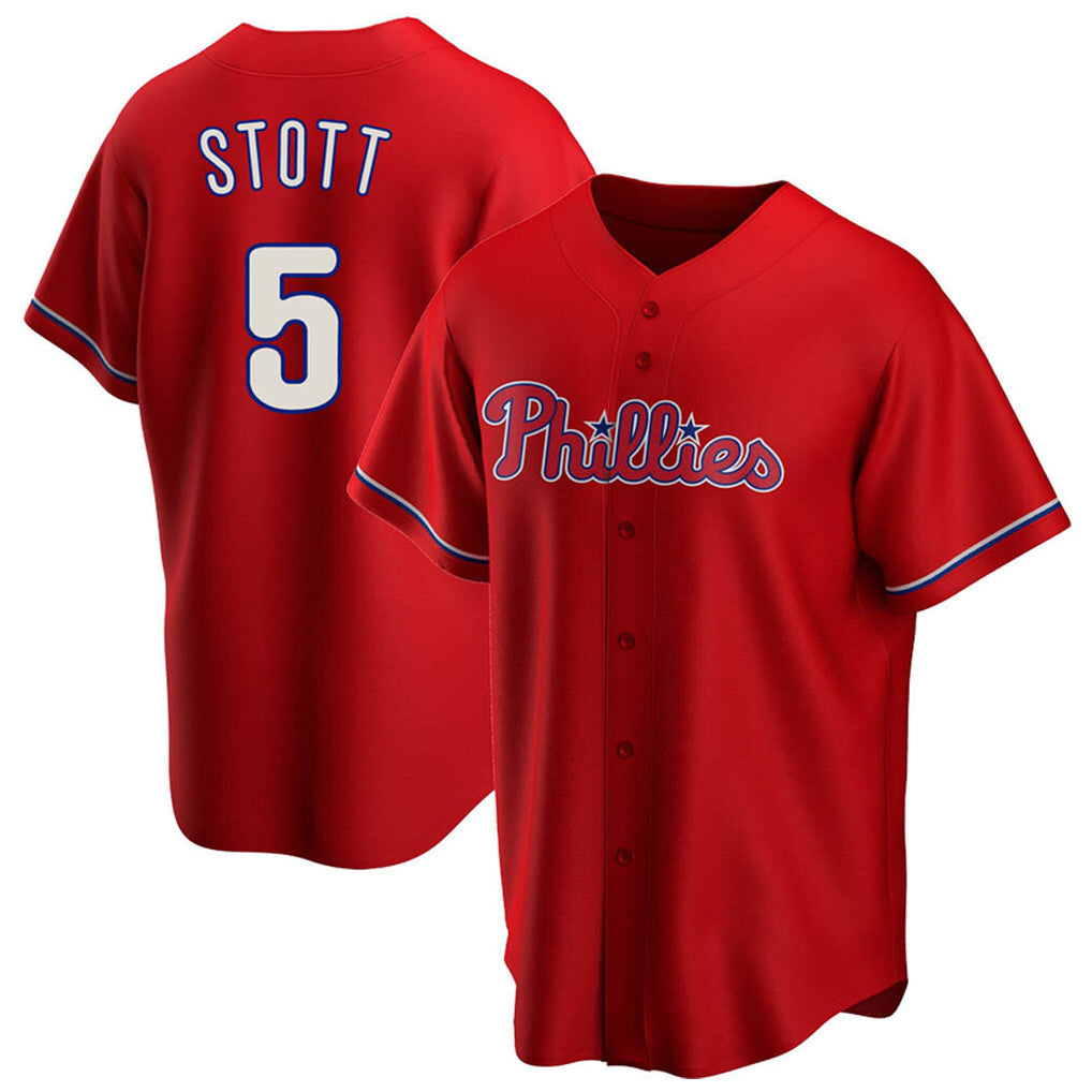 Fenge P.Phillies #5 Bryson Stott Player Red Home Game Stitched Jerseys