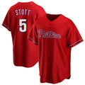 Fenge P.Phillies #5 Bryson Stott Player Red Home Game Stitched Jerseys