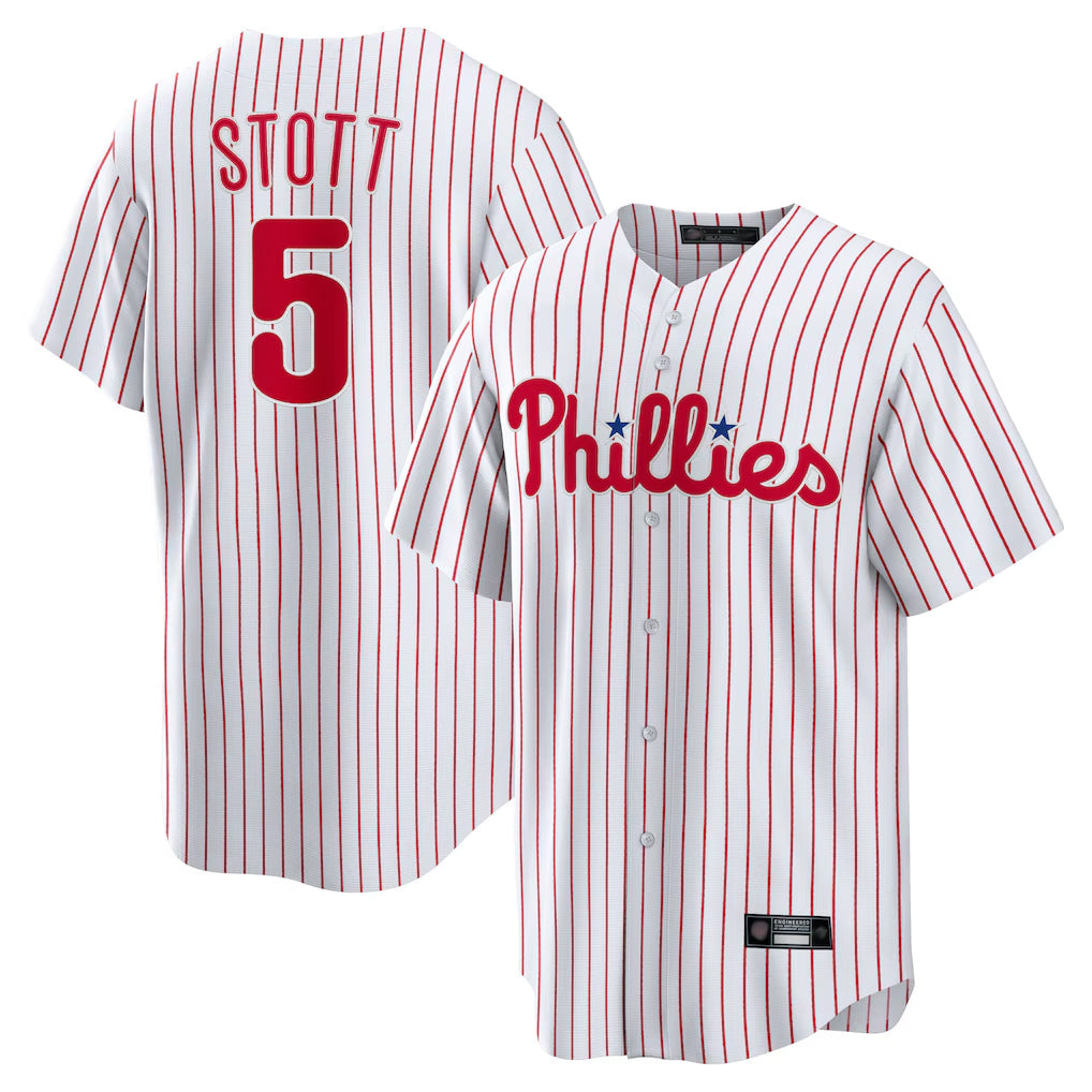 Fenge P.Phillies #5 Bryson Stott Player White Home Game Stitched Jerseys