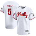 Fenge P.Phillies #5 Bryson Stott Player White Phillies & Eagles Vapor Premier Limited Stitched Jerseys
