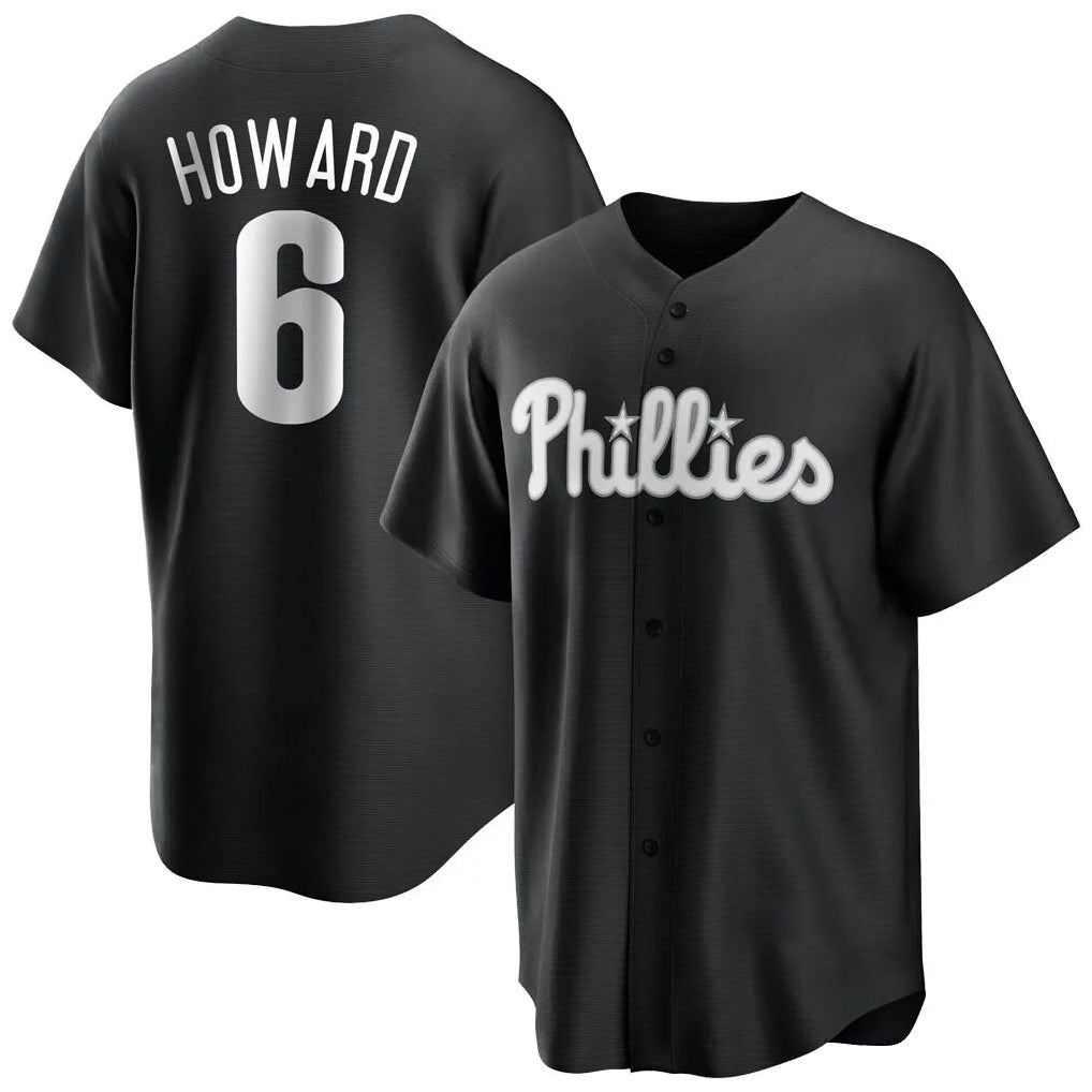 Fenge P.Phillies #6 Ryan Howard Player Black Alt Fashion Home Game Stitched Jerseys