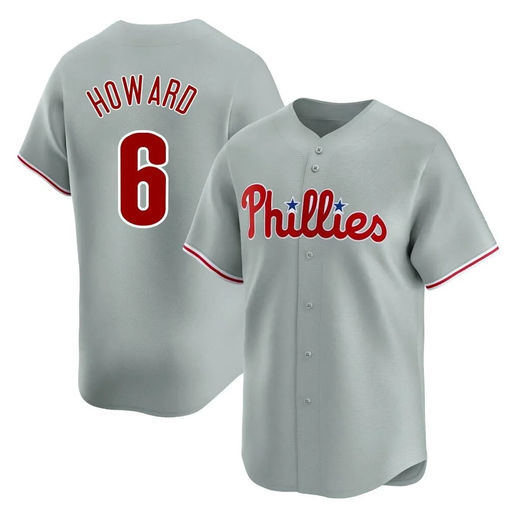 Fenge P.Phillies #6 Ryan Howard Player Gray Home Limited Stitched Jerseys